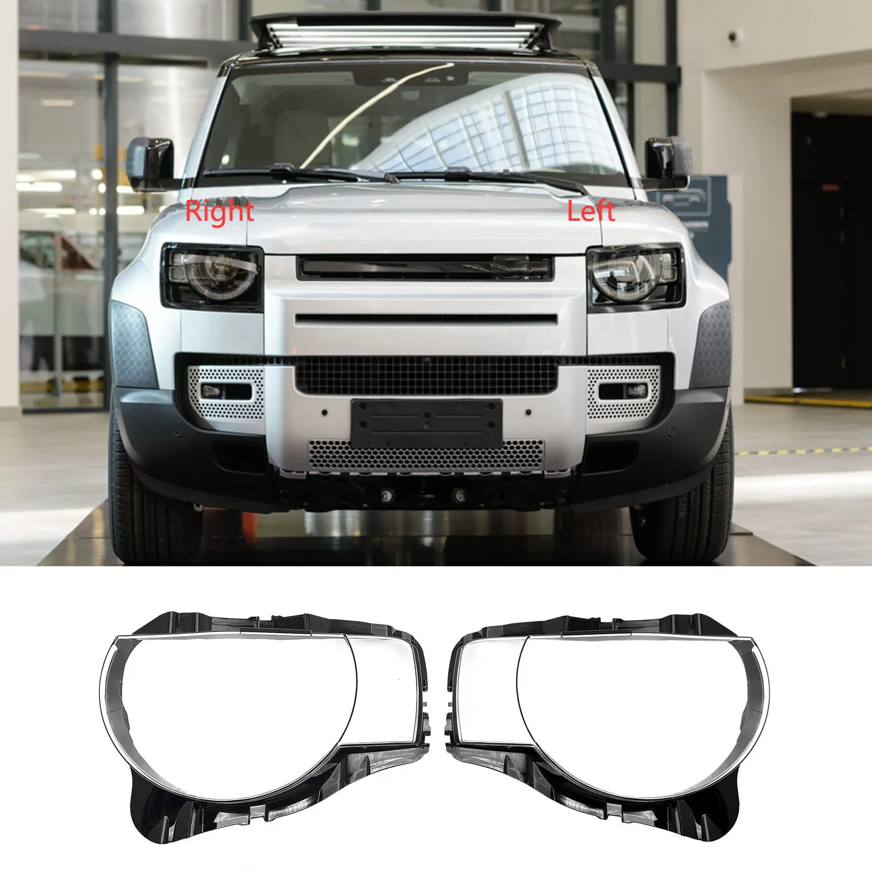 

For Land Rover Defender 2020 2021 2022 Left Headlight Shell Lamp Shade Transparent Lens Cover Headlight Cover