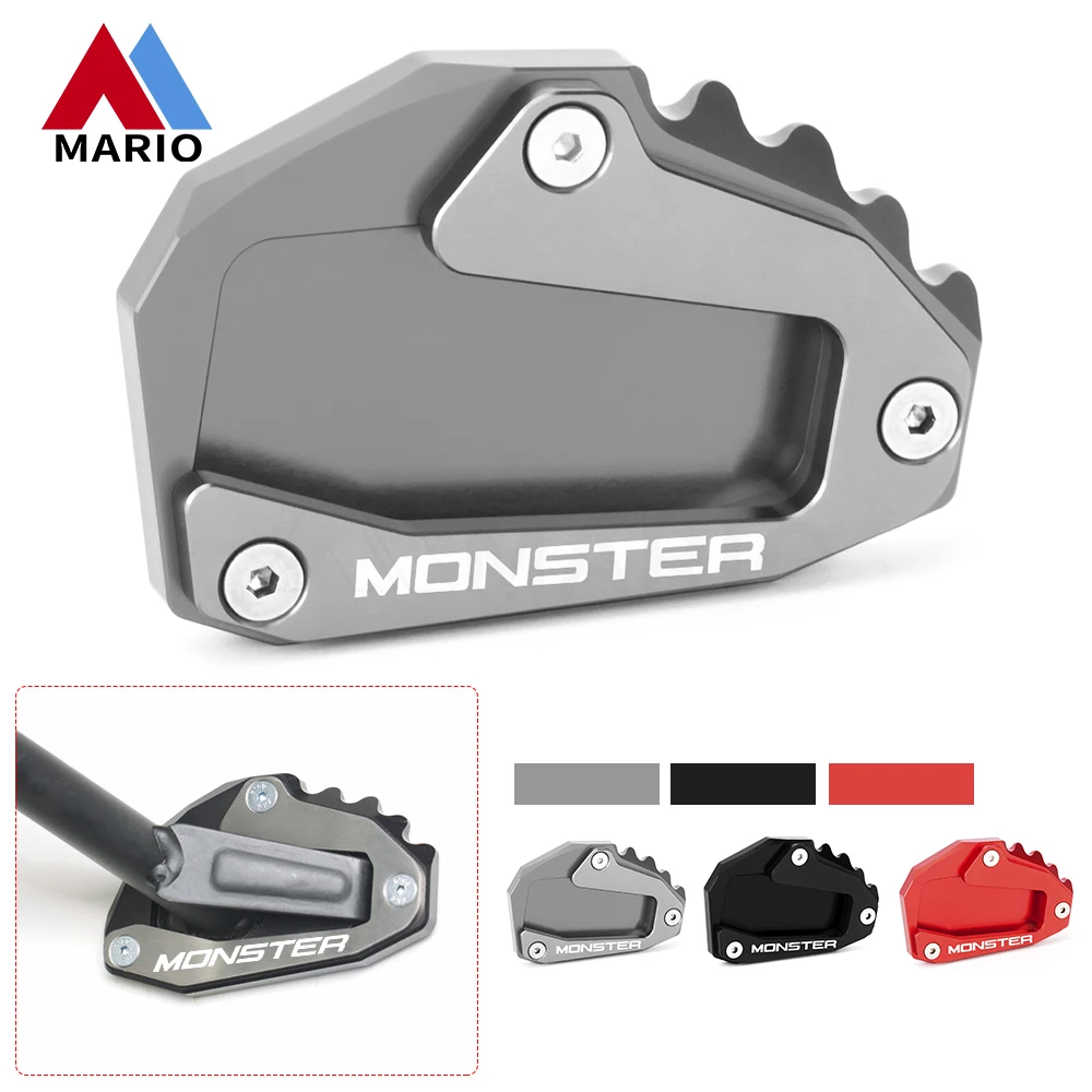 For Ducati Multistrada 1200 Enduro Pro 1200S S Monster 821 1200R R Motorcycle Kickstand Extension Plate Side Stand Pad 2018 2019