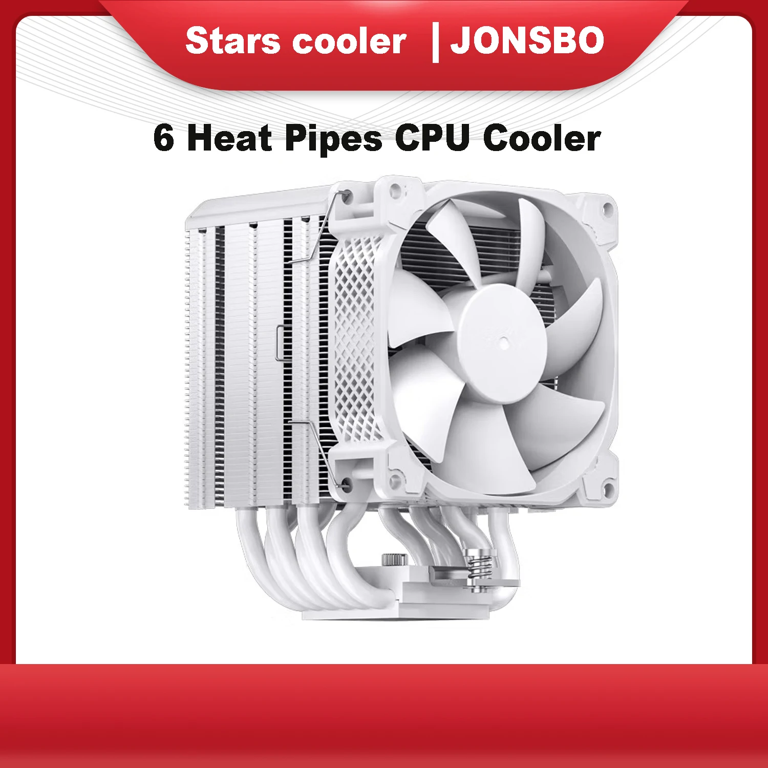 JONSBO HX6210 White CPU Radiator Air Cooled Tower Computer Desktop Six Heat Pipes For Intel LGA115x 1700 1200 2011 2066 AM4