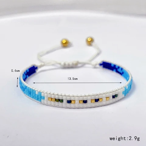 1pcs colorido miyuki vidro contas de vidro leme êmbolo de tecido boho jóias diárias simples e delicadas pulseira por atacado