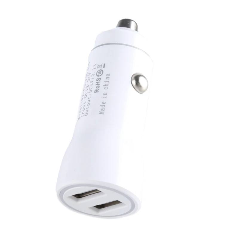 Портативное автомобильное зарядное устройство с двойным USB-портом 5V3.1A и синим