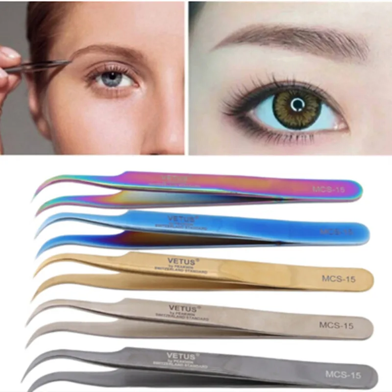 

Curved Straight Tweezers Eyelash Extension Tweezers Makeup Stainless Steel Pincet False Tweezers Makeup Tools