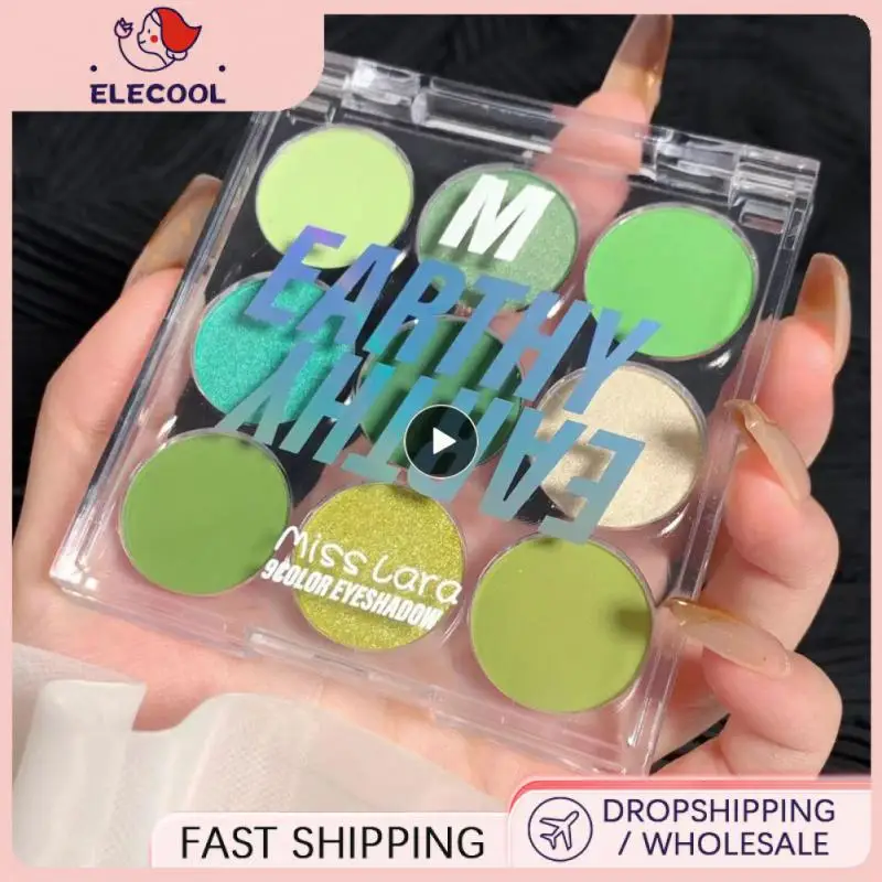 

Palette Blue-green Waterproof Eye Shadow Easy To Apply High Color Rendering Long-lasting Pearlescent Matte Eye Shadow Board