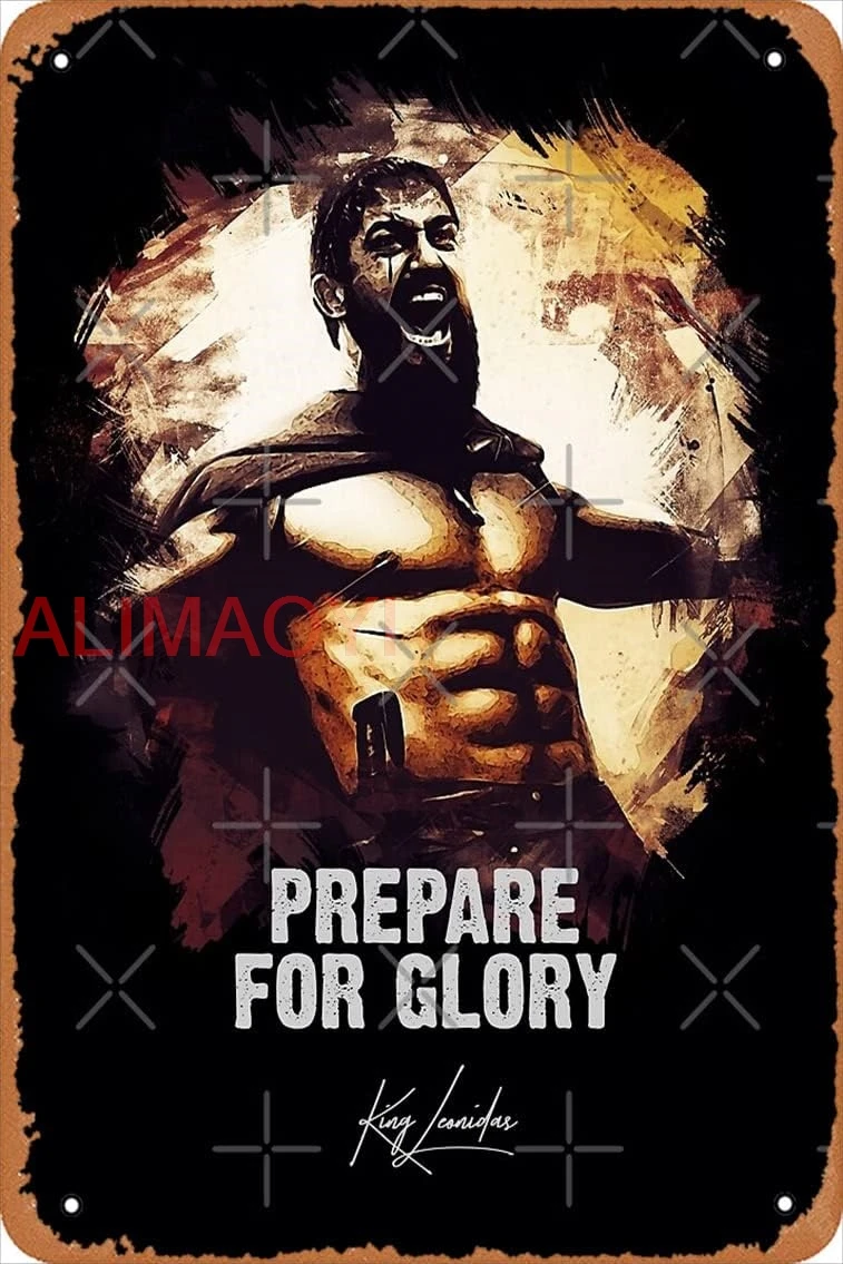 Yzixulet Prepare For Glory - KING LEONIDAS Плакат Винтаж 8 &quotx 12&quot Металлическая жестяная вывеска