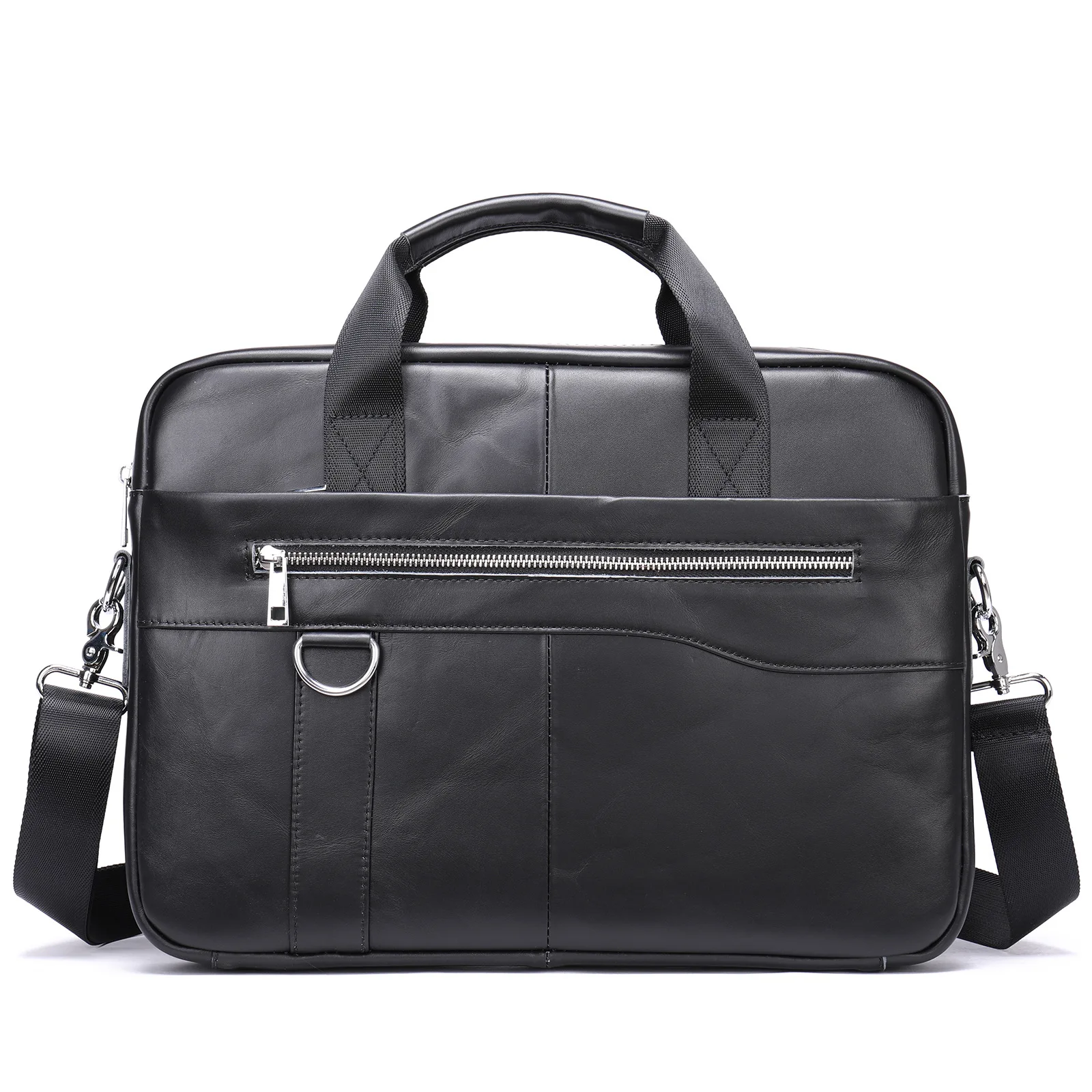 Men's Genuine Leather Business Briefcase High Quality Office Bag 14 Inch Laptop Bag A4 Document Handbag Shoulder Messenger Bag