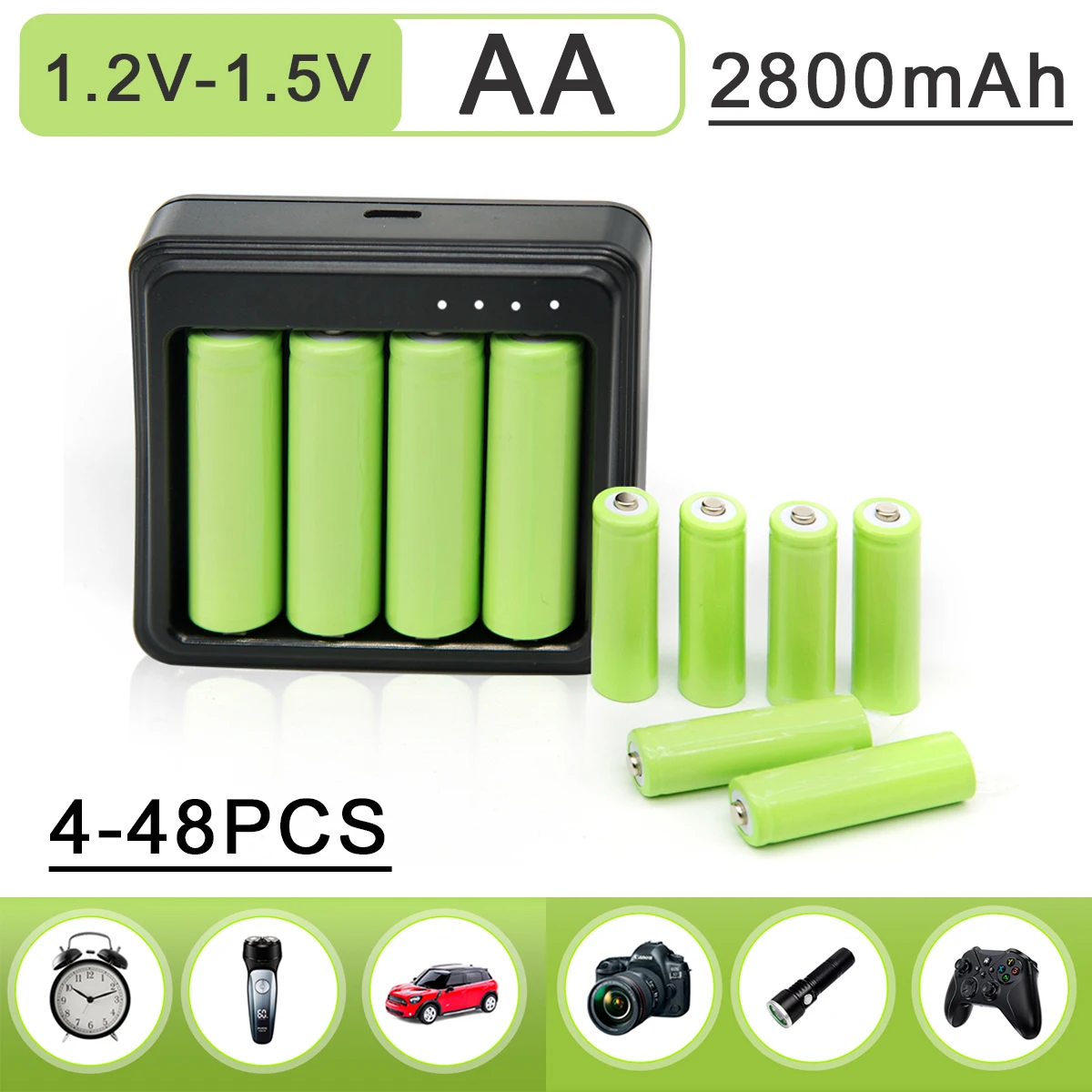 

AA Ni-MH Battery 1.2V 1.5V Rechargeable Battery 2A Pre-charged Bateria low self discharge AA Batteries 2.8Ah For Camera Remote