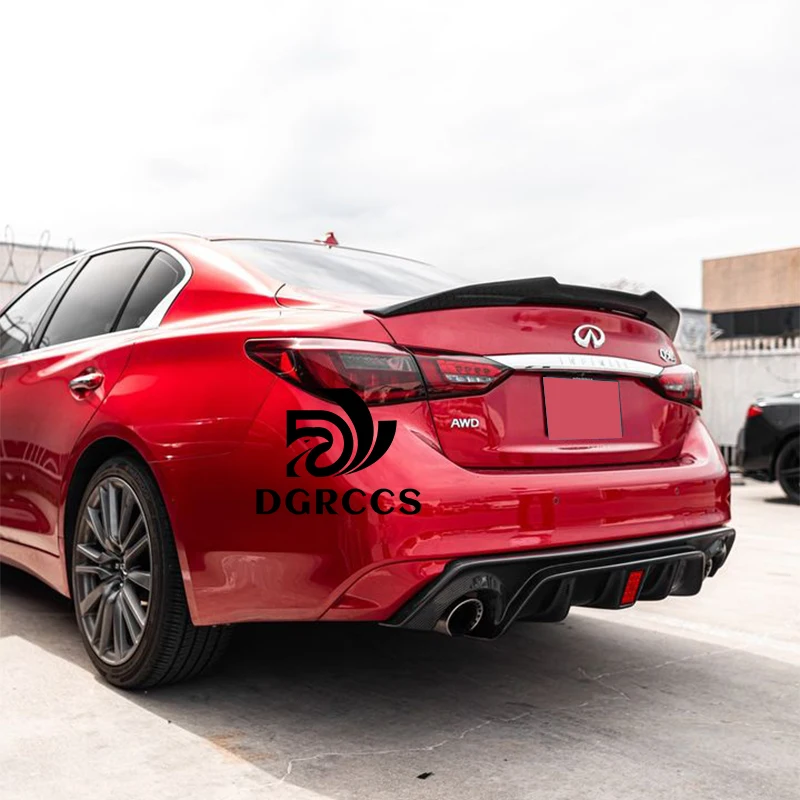 Фото Для Infiniti Q50 Q50S Q50L PSM стиль задний спойлер из углеродного волокна крыло багажника 2013-2023 углеродное волокно №2