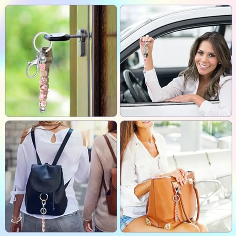 Набор металлических брелоков с бусинами для изготовления изделий своими руками