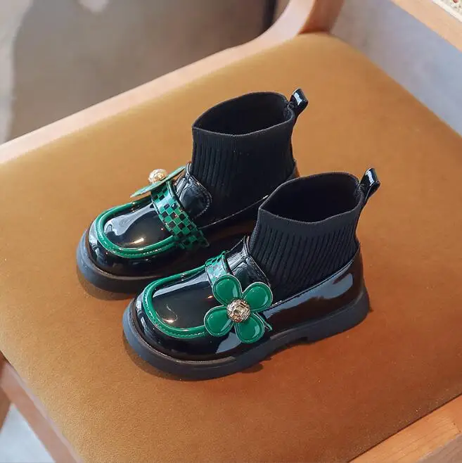 

Toddlers Kids Tide Boots Autumn Winter Warm Thick Cotton Boys Girls Snow Boots Little Children Leather Cotton Boots Fashion