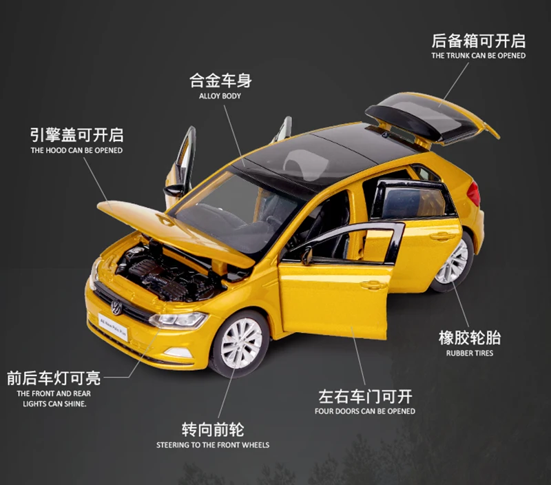 Модель автомобиля Volkswagen POLO из металлического сплава 1:32 |