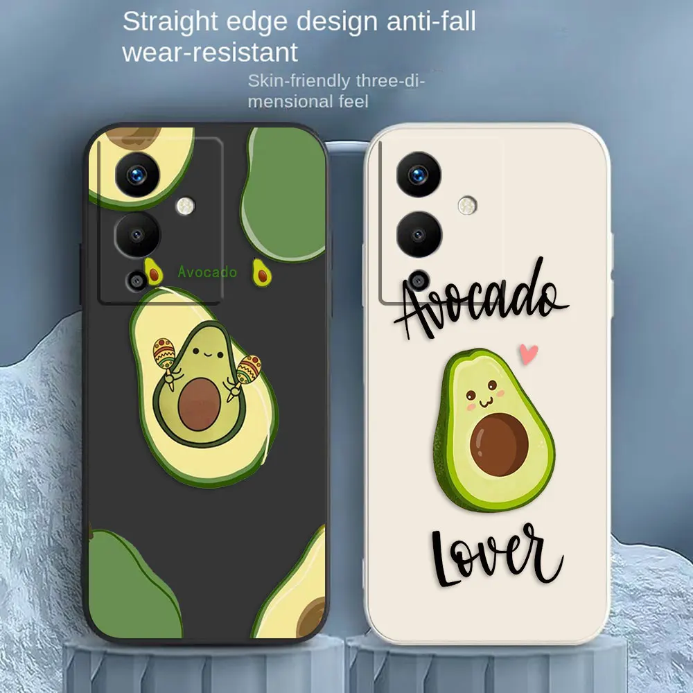 

Cute Summer Avocado Phone Case For Infinix SPARK NOTE 10 11 12 G96 8 SMART 5 6 7 POVA 3 4 PRO Colour Liquid Case Funda Shell