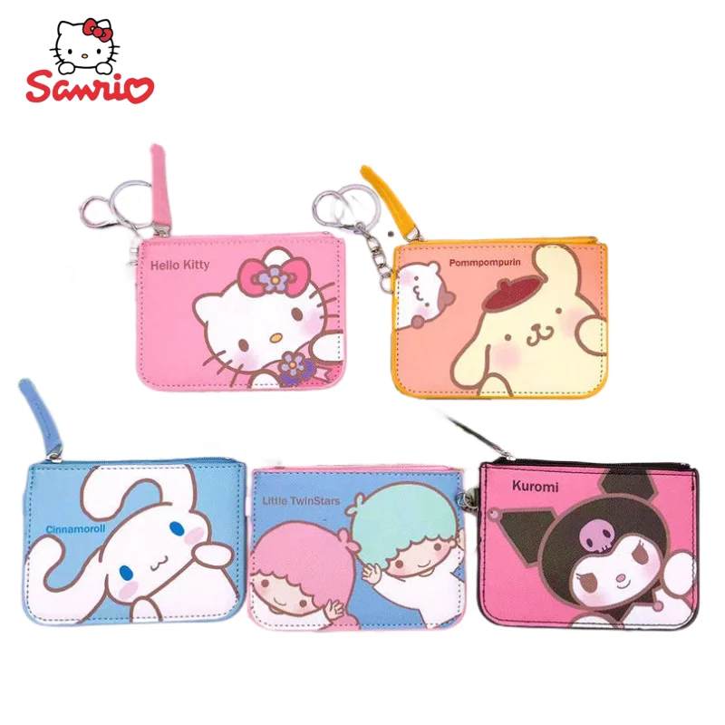 

Sanrio аниме периферийный мультфильм Kawaii милый Kulomi Корица рулон Hello Kitty карта искусственный кошелек креативный брелок подарок оптовая продажа