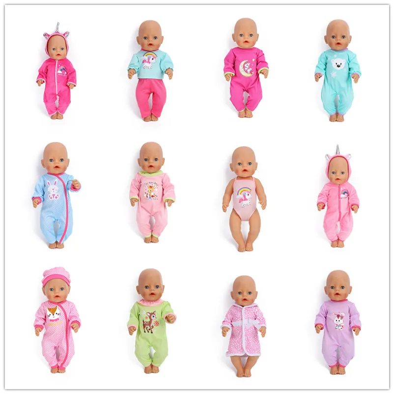 

New Lovely Jumpsuits Swimsuit Dolls Outfit For 17 inch 43cm zapf Baby Born Doll Cute Jumpers Rompers Doll Clothes