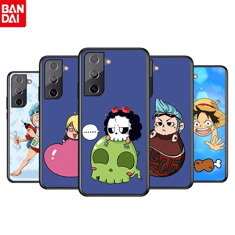 

Cute ONE PIECE Dessert For Samsung Galaxy S22 S21 S20 Ultra Plus Pro S10 S9 S8 S7 4G 5G TPU Soft Black Silicone Phone Case Cover