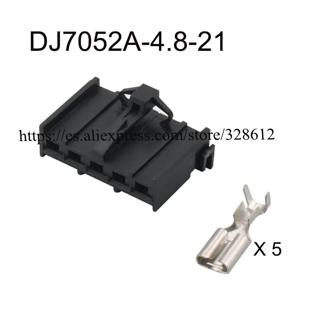 

100SET DJ7052A-4.8-21 car wire female male cable Waterproof sheath 5 pin connector automotive Plug socket include terminals seal