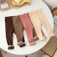 2022 new baby girl lace leggings cotton infant ribbed pants cotton toddler boys pp pants spring autumn leggings kids trousers