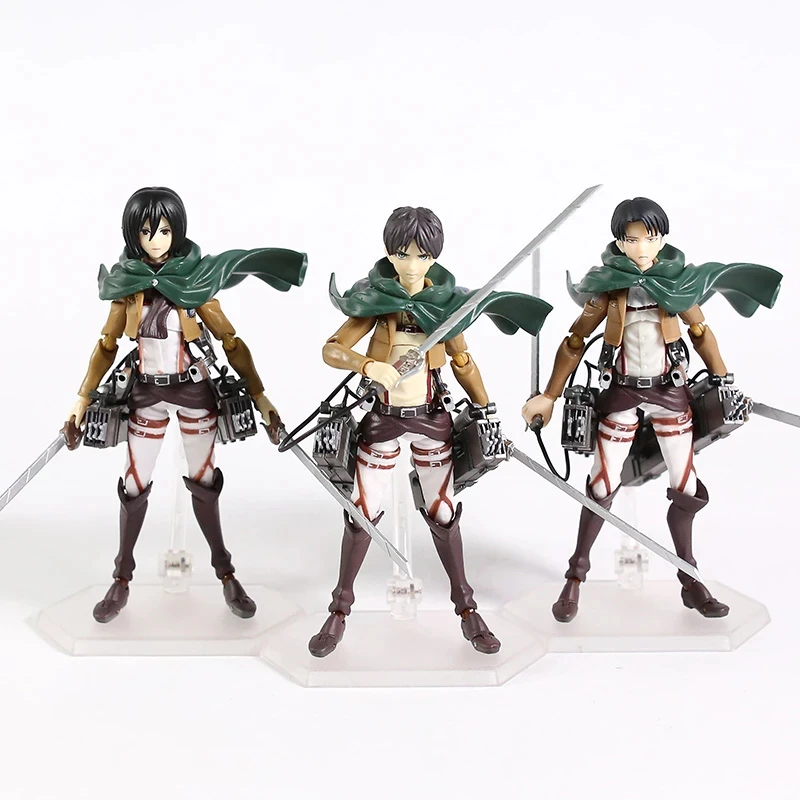 

Attack on Titan Anime Figure Statues Mikasa Ackerman 203 Eren Jaeger 207 Rivaille 213 PVC Action Figure Collectible Model Toy