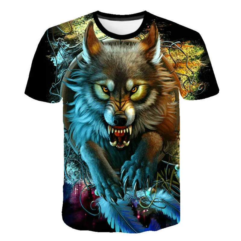 

3D Men and Women Street Funny Animal Harajuku Shirt Lion Street Summer Comfortable Casual Clothing, New Trend In 2021