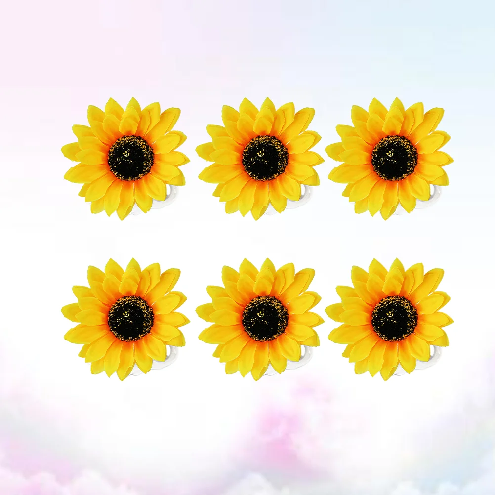 

6 Pcs Hawaii Fashion Bang Lip Clip Bridal Headpiece Beach Flower Bride Metal Hair Clips