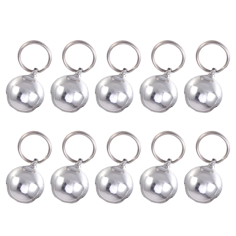 

10pcs Pet Small Bells Dog Collar Charm Jingle Bells Pet Pendant Accessories for Cat Puppy Kitten (Silver, 18mm)