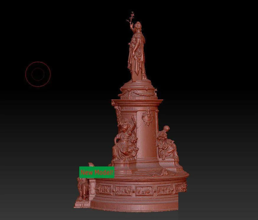 

3D model for cnc 3D CNC machine in STL file format Republic plaza sculpture in Paris