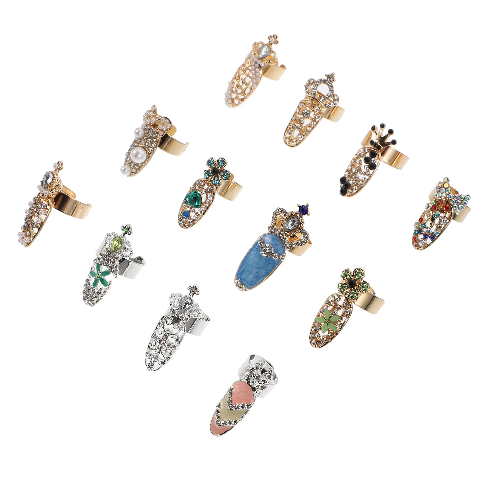 

12pcs Nail Art Decorations Nail Art Decor Nail Art Charms Manicure Knuckle Ring