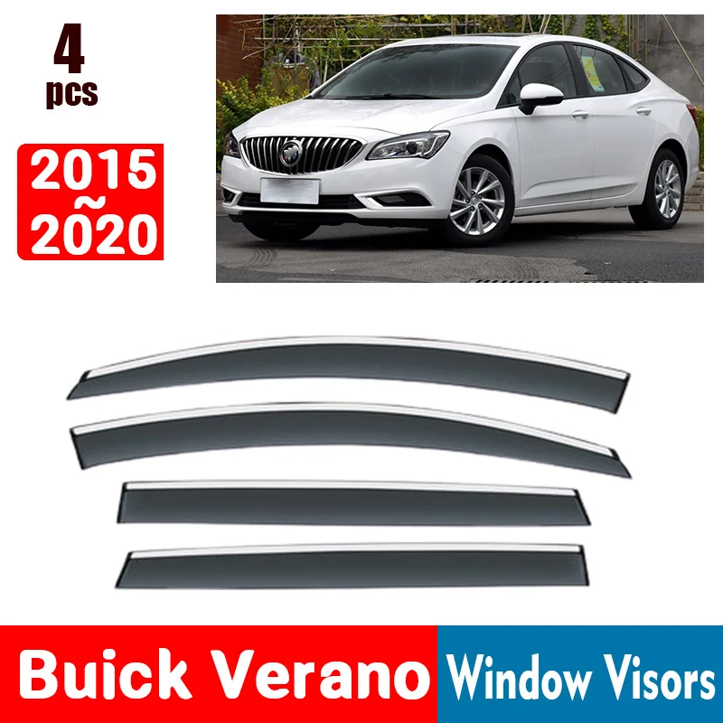 FOR Buick Verano 2015-2020 Window Visors Rain Guard Windows Rain Cover Deflector Awning Shield Vent Guard Shade Cover Trim