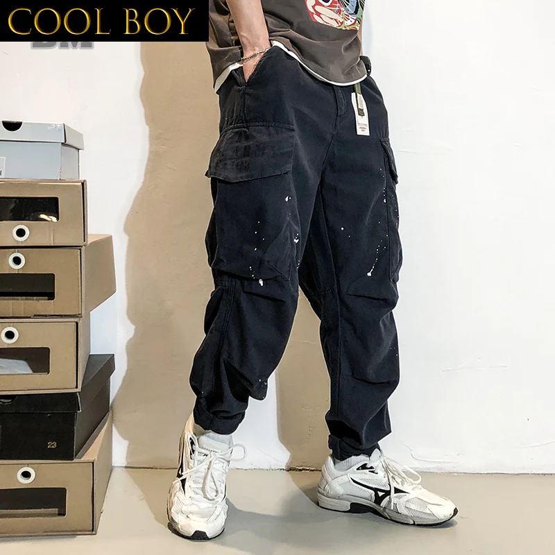 

J BOYS Boutique Japanese Streetwear Fashion Trends Cargo Pants Men Clothing Harajuku Casual Harem Trousers High Quality Khaki J