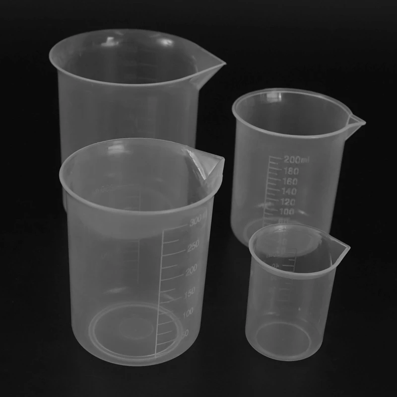 

Набор из 4 мерных стаканчиков лабораторные пластиковые градиентные стаканчики 50 мл 150 мл 250 мл 500 мл (прозрачные)
