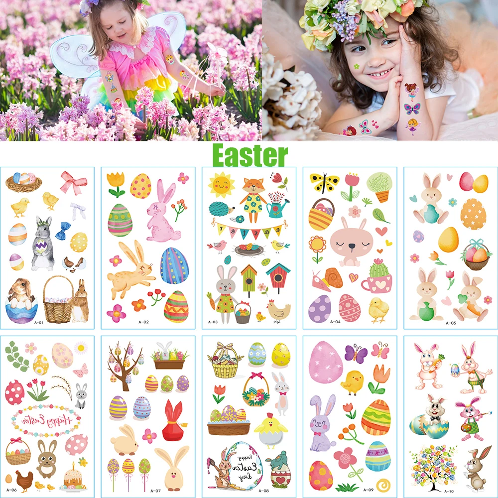 

10 шт./компл. милые красочные Мультяшные искусственные единороги Временные татуировки игрушки для детей Подарки детская вечеринка Русалка