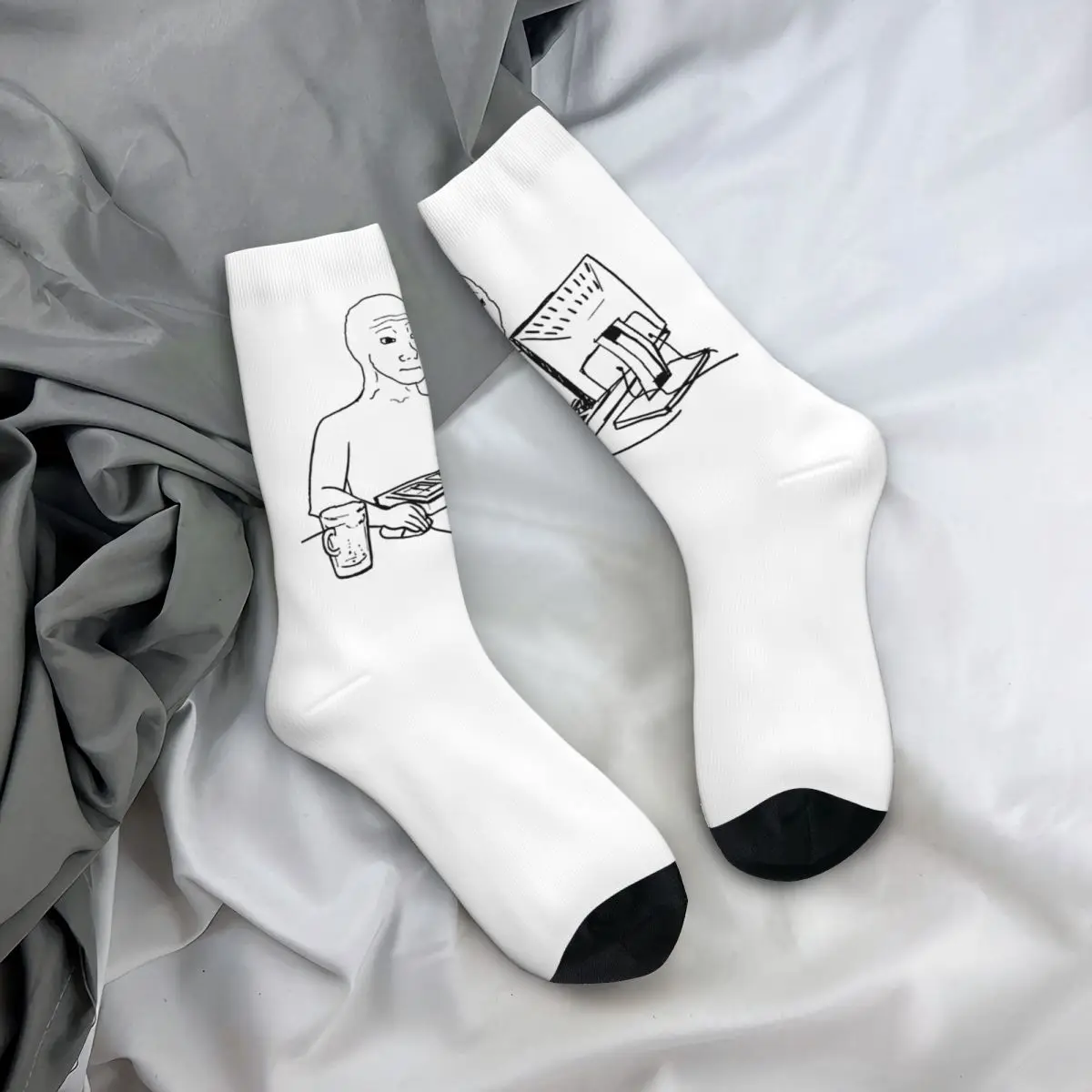 Носки Wojak Soyjak Surfing the Web готические чулки осенние нескользящие мужские носки