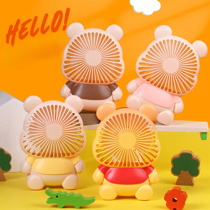

Mini Usb Charging Cartoon Handheld Desktop Student Dormitory Small Fan Desktop Portable Creative Wind Bear LED Outing Gear New