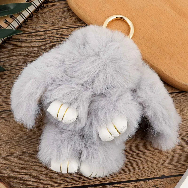 

Мини-кролик, искусственный помпон, брелки для женских сумок, декоративная подвеска, детские плюшевые игрушки
