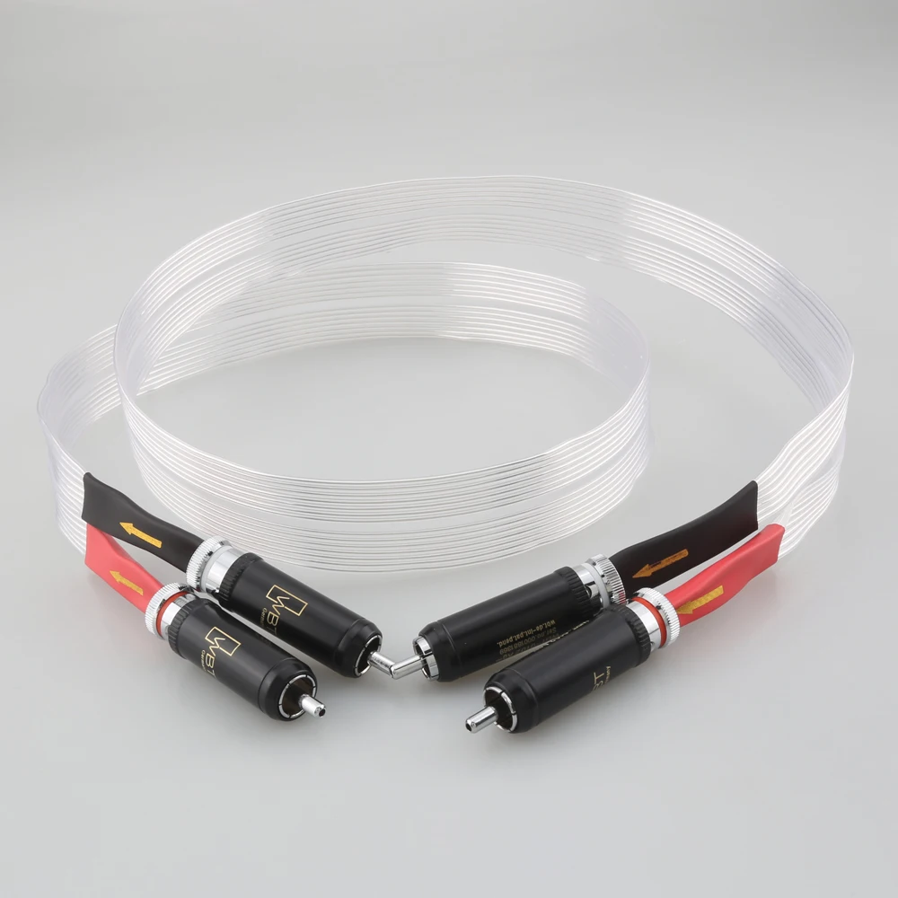 

High Quality Nordost audiophile hifi 7N OCC silver-plated audio cable signal cable 2rca-2rca RCA cable 2 plug versions