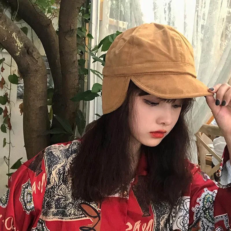 

Korean Version of Autumn and Winter Plus Tongue Baseball Cap Women Thickened Warmth and Cold Cycling Flying Cap Ski Hats