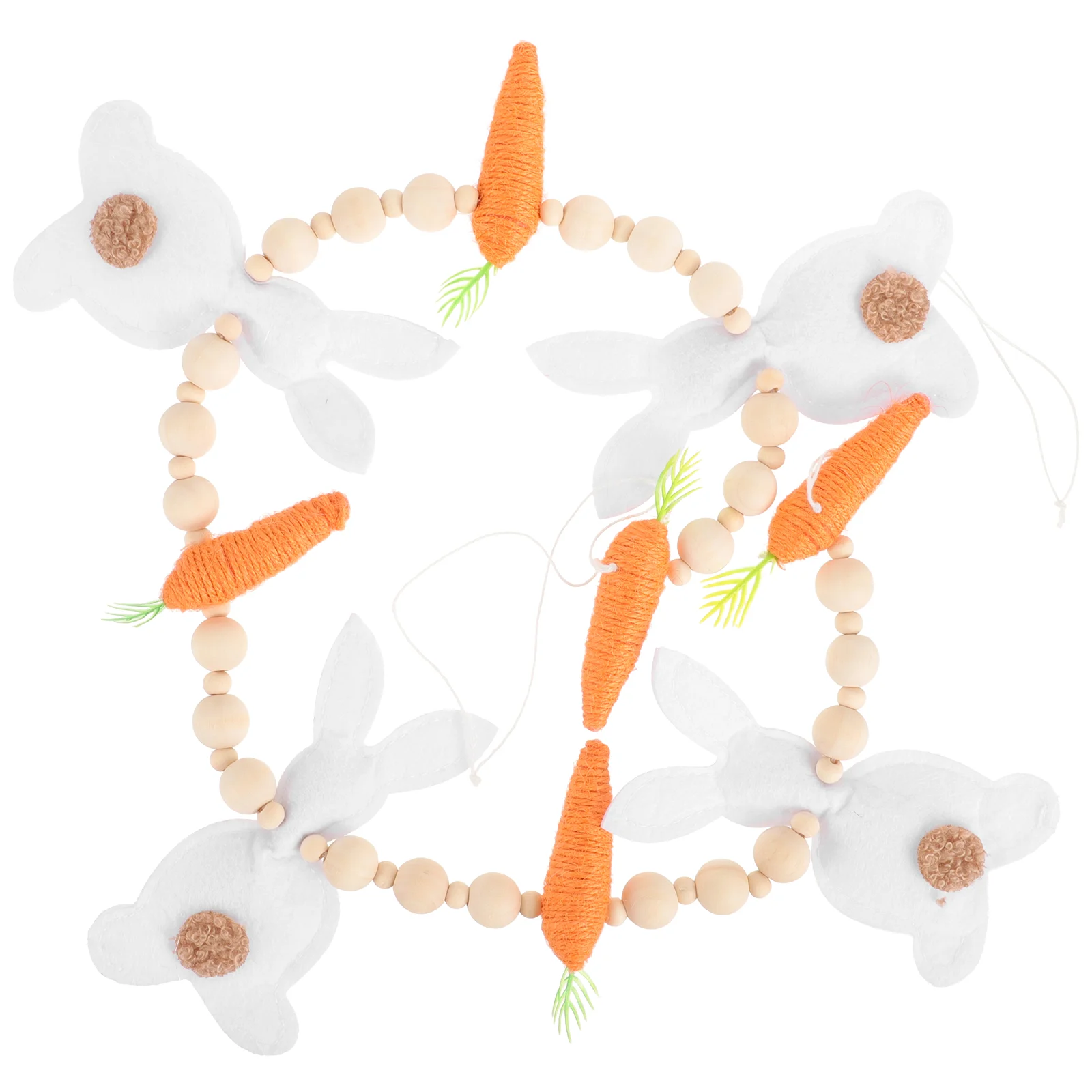 

Easter Bunny Carrot Beaded Garland Farmhouse Rustic Bead Garland Hanging Rabbit Beaded Garland