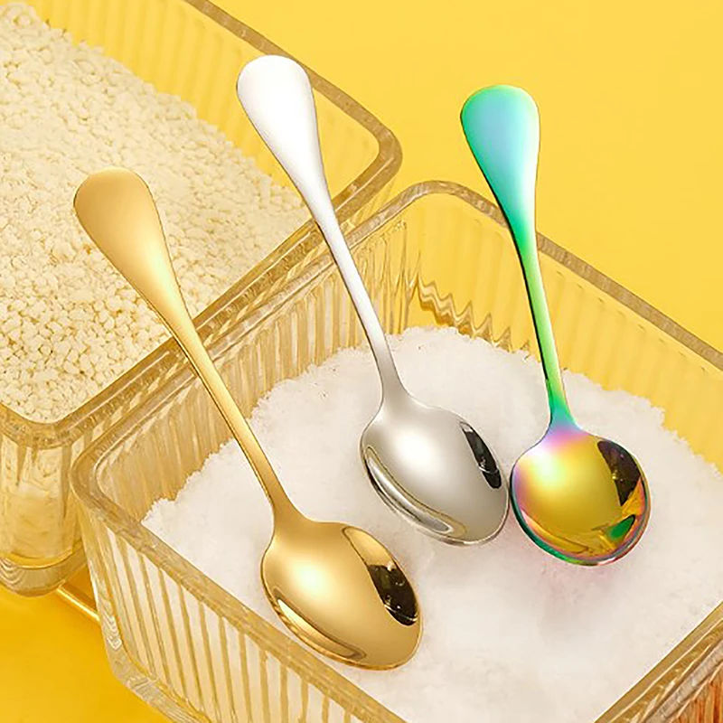 

304 Stainless Steel Seasoning Spoon Coffee Spoon Ice Cream Dessert Spoon 9cm Mini Stirring Spoon Kitchen Accessories Gift