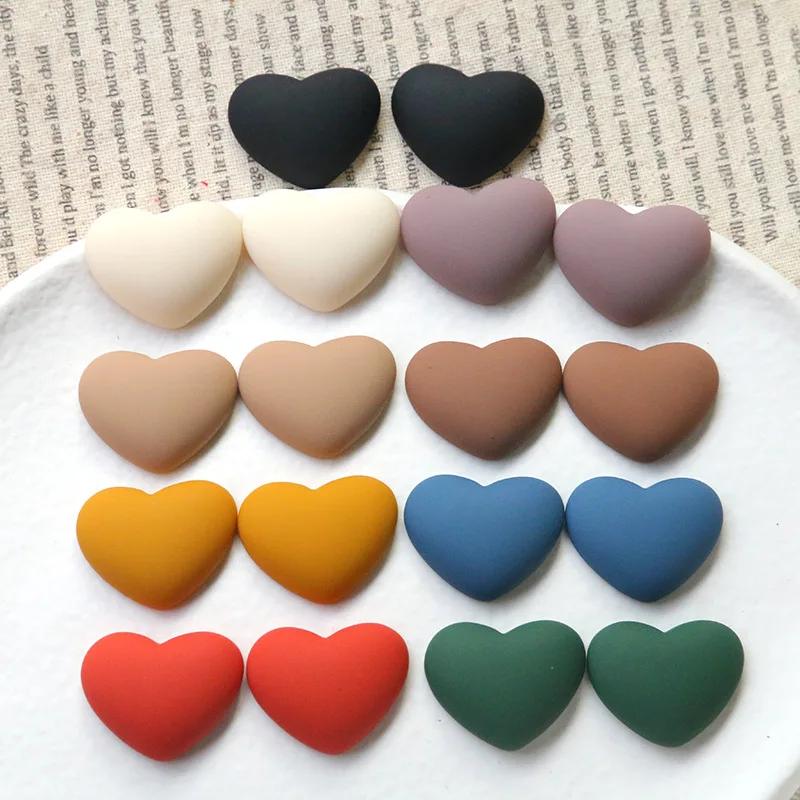 

5pcs Korea color Joker heart flatback cabochon diy acrylic accessories Earrings Hairpins material material wholesale