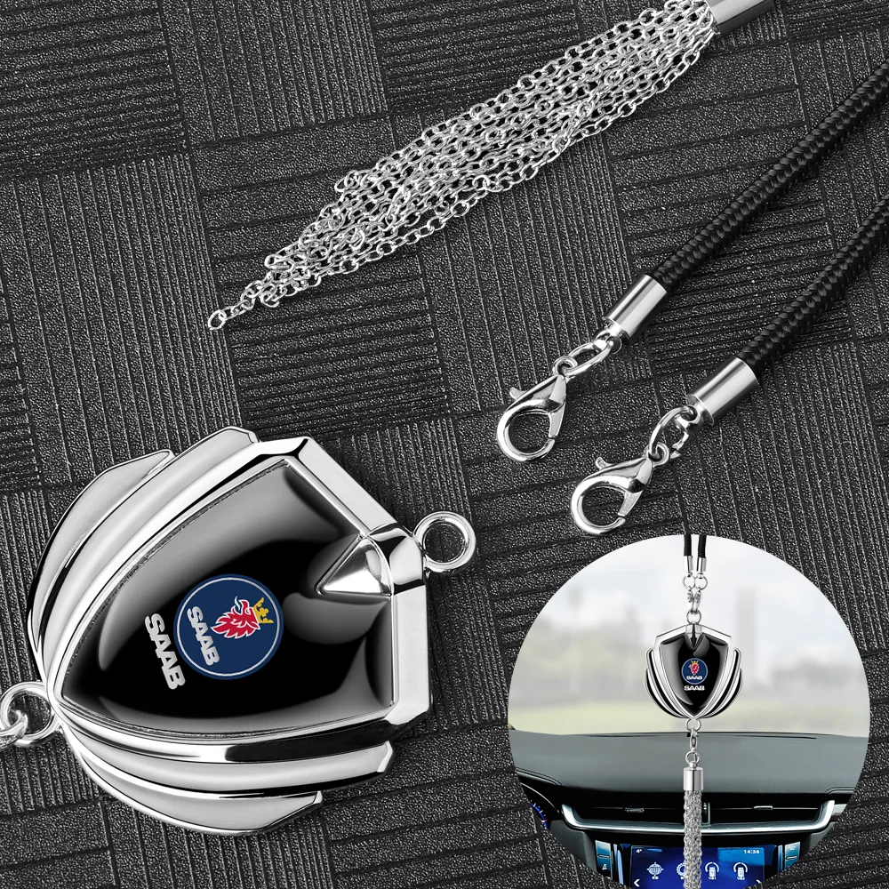 

3D Car Badge Decor Rear View Mirror Pendant Hanging Ornaments For SAAB 03-10 Scania BJ SCS 9-3 9-5 9-5X 95 93 900 9000 428 9-7