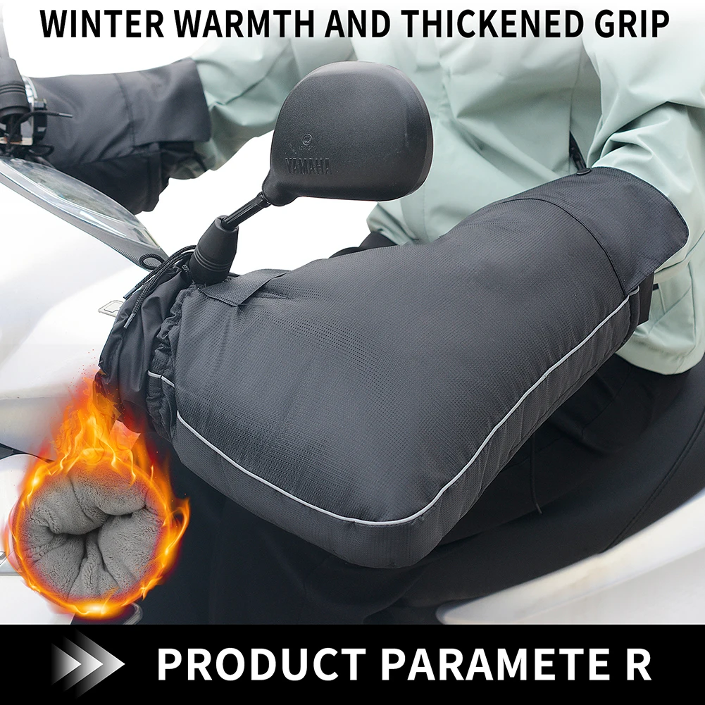 

Universal Motorcycle Handlebar Muffs Windproof Motorcycle Handle Cover Gloves Rainproof Reflective Strip for Motorbikes Scooters
