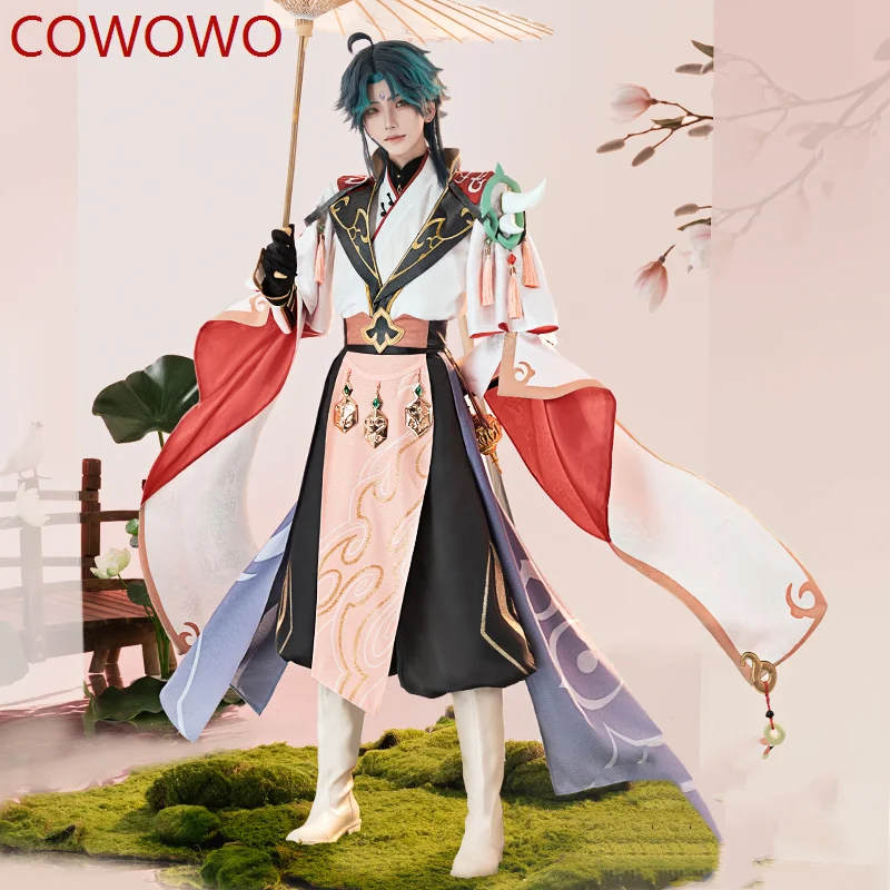 

COWOWO Genshin Impact Xiao Game Suit Gorgeous Uniform Ancient Cosplay Costume Halloween Carnival Party Role Play Outfit Men