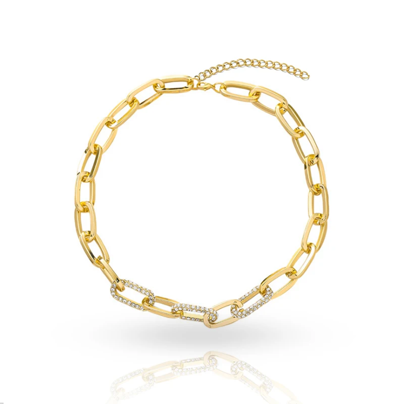 

Modern Asymmetric Lock Necklace for Women Twist Gold Silver Color Chunky Thick Lock Choker Chain Necklaces Party Jewelry