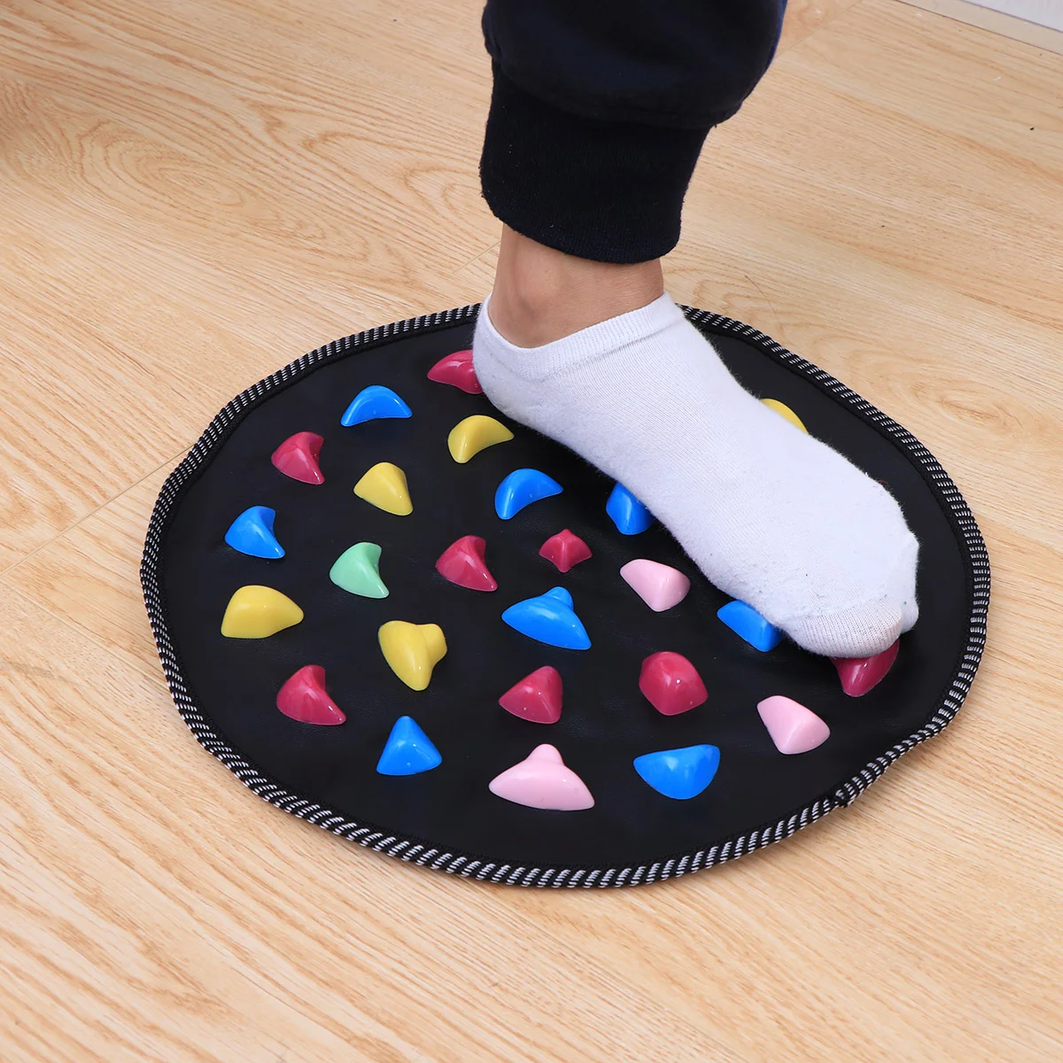 

Stone Foot Massage Mat Round Foot Leg Pain Reliever Acupressure Walk Massager Mat Pad