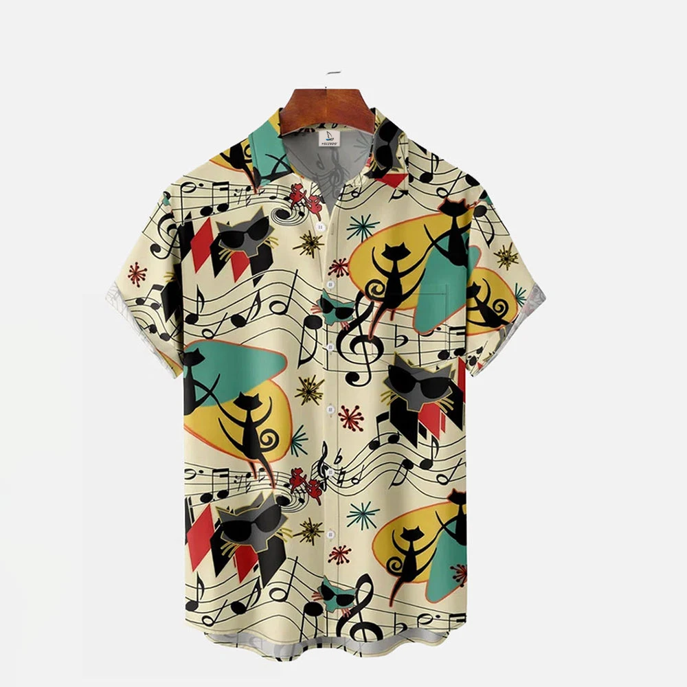 

Мужской Топ с 3D-принтом замечательной ноты Boutique Гавайский пляж, Модный повседневный мужской топ высокого качества с короткими рукавами на л...