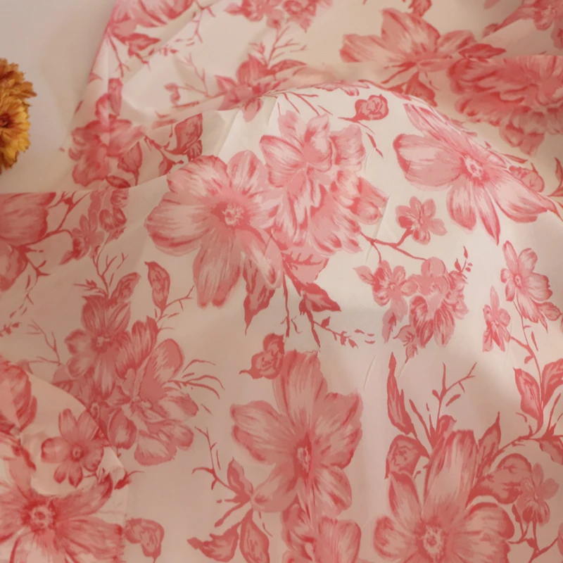 

1 Yard New 100% Cotton Silk Chiffon Printing Fabric for Sewing Cloth Dresses Clothes Skirt Kids Designer Tissus Tissu Material