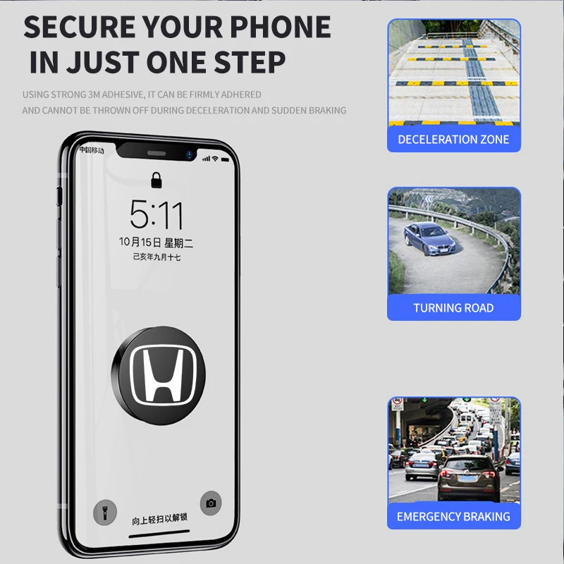 Круглый магнитный держатель мобильного телефона для Honda Civic Fit Jazz Accord CRV HRV City Odyssey