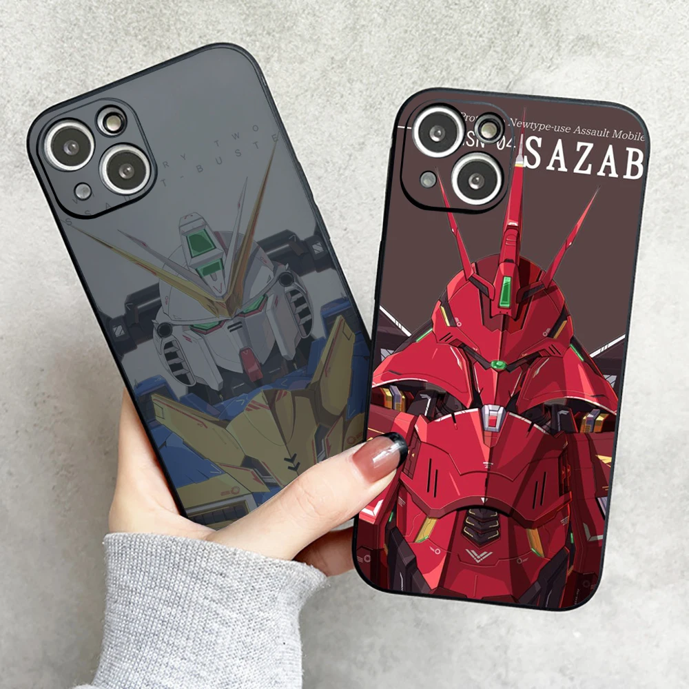 

Mobile Suit Gundam Phone Case For Funda iPhone 11 12 13 Pro Max Mini X XR XS SE 2020 6 7 8 Plus Etui Black Soft Silicone Cover