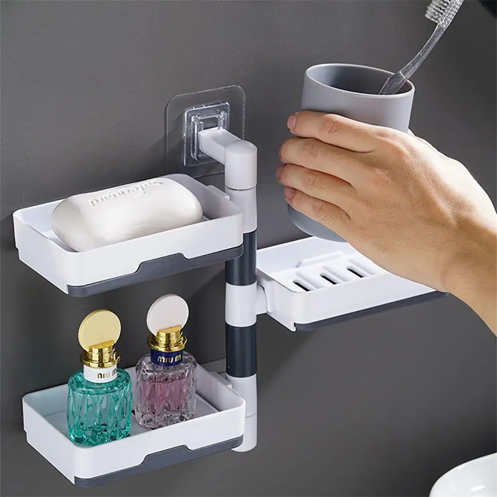 

Soap Dishes No Punching Soap Box No Drilling Soap Holder Storage Rack Soap Rack Drain Creative Drainage Storage Rack Rotable