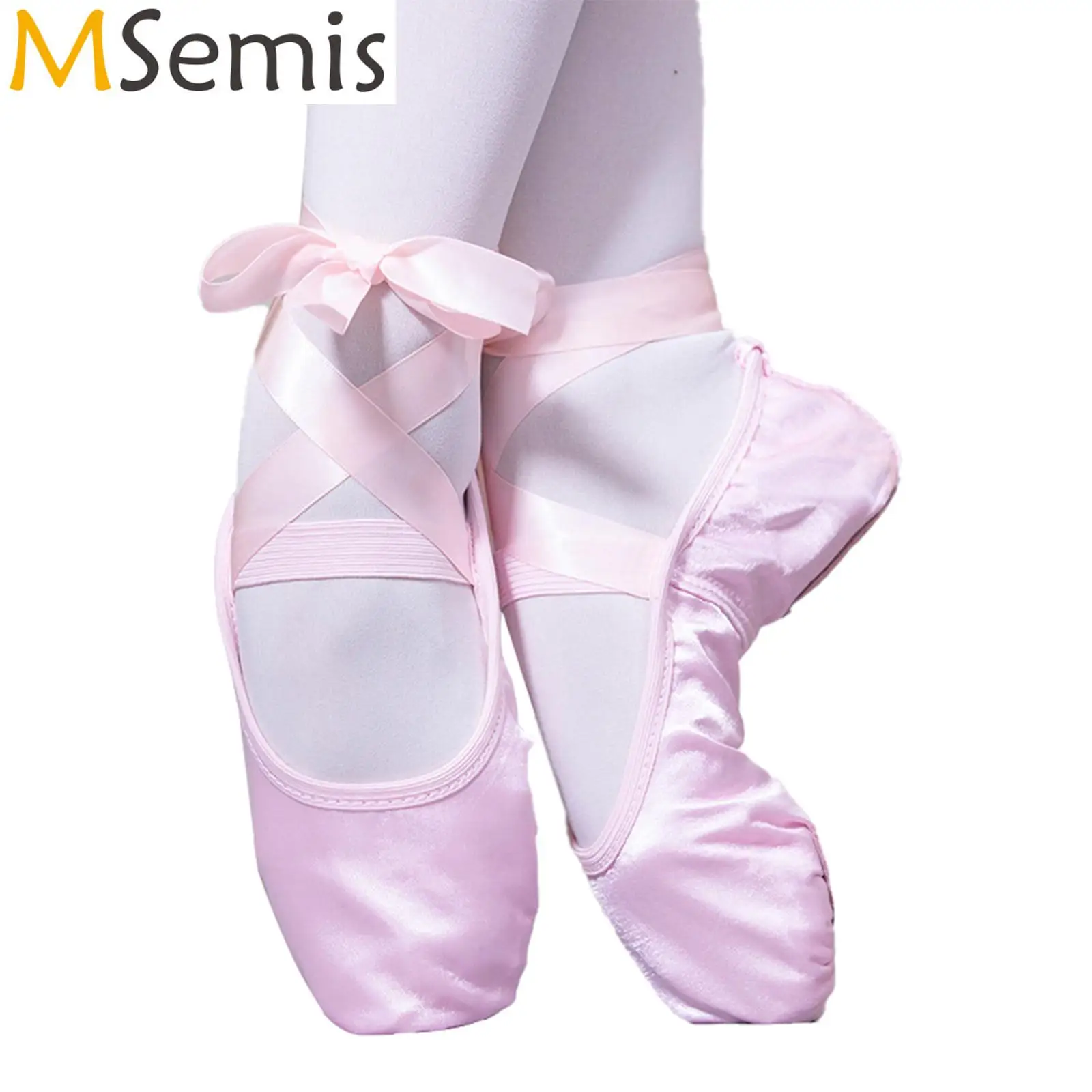 

Kids Satin Soft Sole Ballet Dance Shoes for Girls Ballet Ballerina Dance Slippers Ballet Yoga Gym Dance Training Shoes