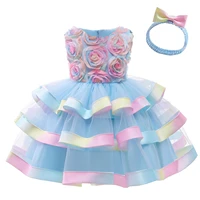 toddler girl candy colorful floral tutu dress party evening dress baby girl birthday dresses wedding christmas dance dress tiara